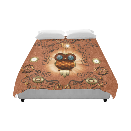 Steampunk, cute owl Duvet Cover 86"x70" ( All-over-print)