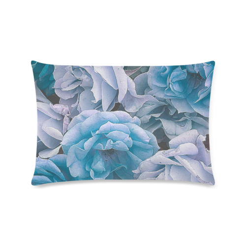 great garden roses blue Custom Zippered Pillow Case 16"x24"(Twin Sides)