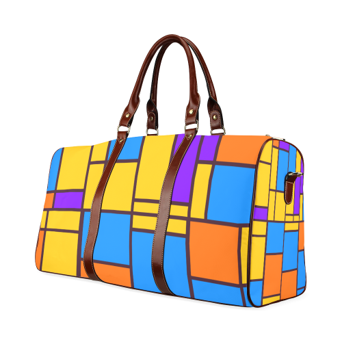 Shapes in retro colors Waterproof Travel Bag/Large (Model 1639)