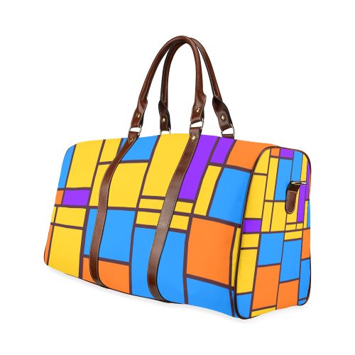 Shapes in retro colors Waterproof Travel Bag/Large (Model 1639)