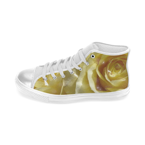 yellow roses Women's Classic High Top Canvas Shoes (Model 017)