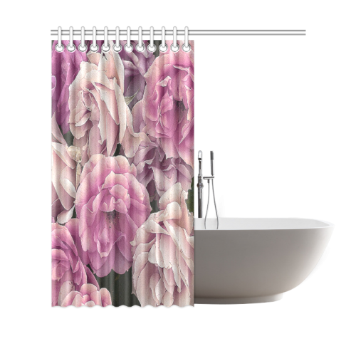 great garden roses pink Shower Curtain 69"x70"