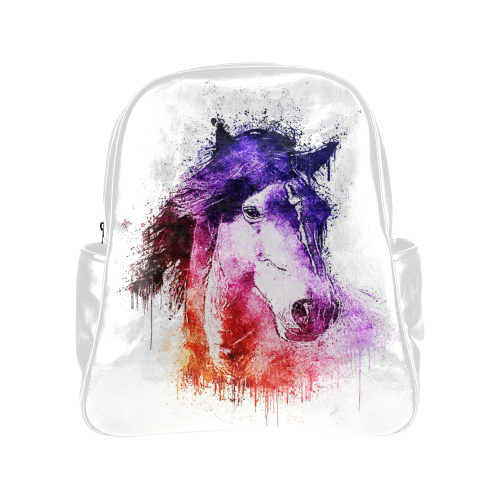 watercolor horse Multi-Pockets Backpack (Model 1636)