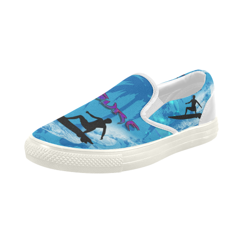 Surfing Women's Slip-on Canvas Shoes (Model 019)