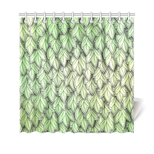 Mandy Green hanging Leaves Pattern Shower Curtain 69"x70"