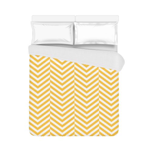 sunny yellow and white classic chevron pattern Duvet Cover 86"x70" ( All-over-print)