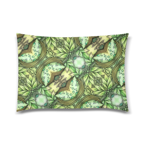 Mandy Green - water garden leaves pattern Custom Zippered Pillow Case 20"x30"(Twin Sides)