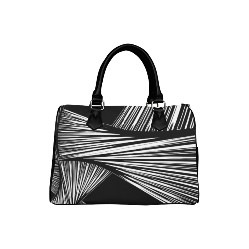 Black and white abstract Boston Handbag (Model 1621)