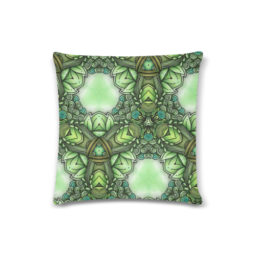 Mandy Green- Forest Circles pattern Custom Zippered Pillow Case 16"x16" (one side)