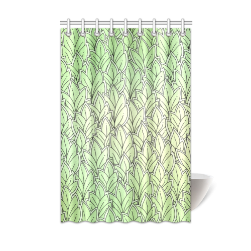 Mandy Green - Leaves Pattern Shower Curtain 48"x72"