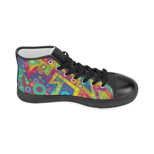 Psychedelic Bubbles Women's Classic High Top Canvas Shoes (Model 017)