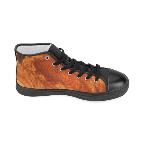 fantastic wood grain Women's Classic High Top Canvas Shoes (Model 017)