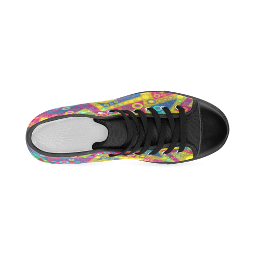 Psychedelic Bubbles Women's Classic High Top Canvas Shoes (Model 017)