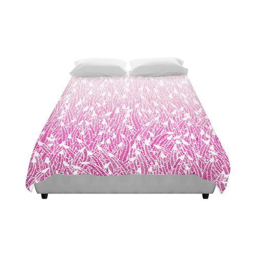 pink ombre feathers pattern white Duvet Cover 86"x70" ( All-over-print)