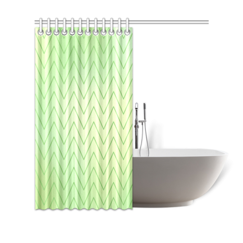 Mandy Green zigzag Chevron 2 Shower Curtain 69"x70"