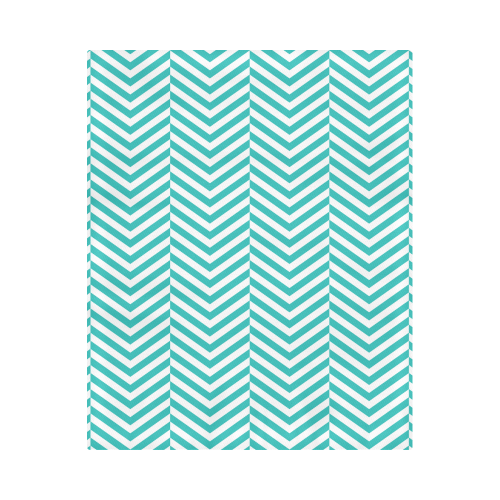 turquoise and white classic chevron pattern Duvet Cover 86"x70" ( All-over-print)