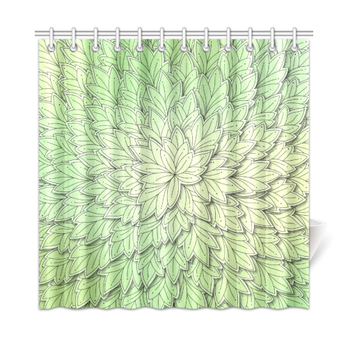 Mandy Green floating Leaves Shower Curtain 72"x72"