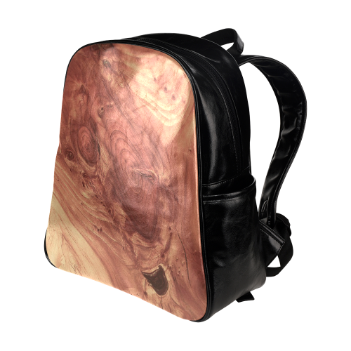 fantastic wood grain,brown Multi-Pockets Backpack (Model 1636)