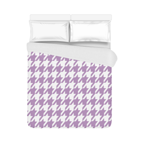 lilac and white houndstooth classic pattern Duvet Cover 86"x70" ( All-over-print)