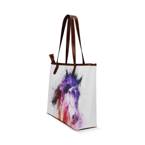 watercolor horse Shoulder Tote Bag (Model 1646)