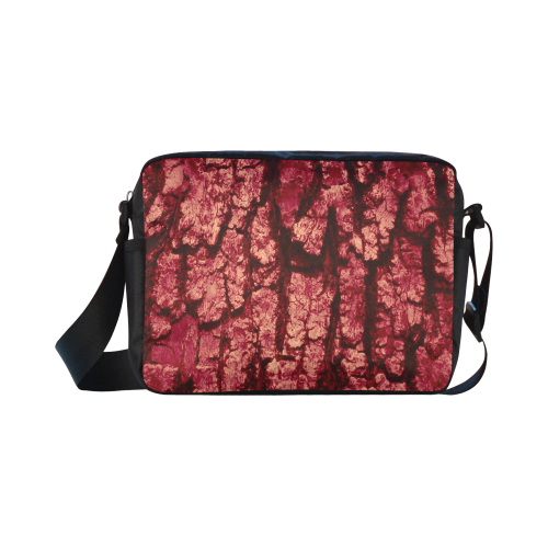 tree bark structure red Classic Cross-body Nylon Bags (Model 1632)