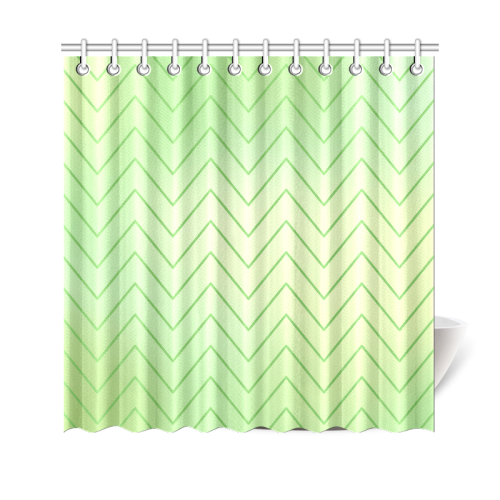 Mandy Green zigzag Chevron 2 Shower Curtain 69"x70"