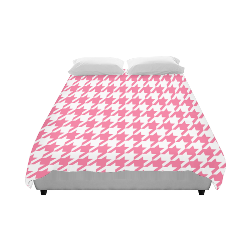 pink and white houndstooth classic pattern Duvet Cover 86"x70" ( All-over-print)