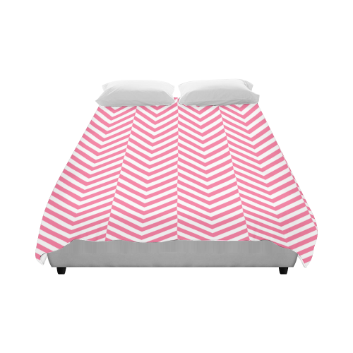 pink and white classic chevron pattern Duvet Cover 86"x70" ( All-over-print)