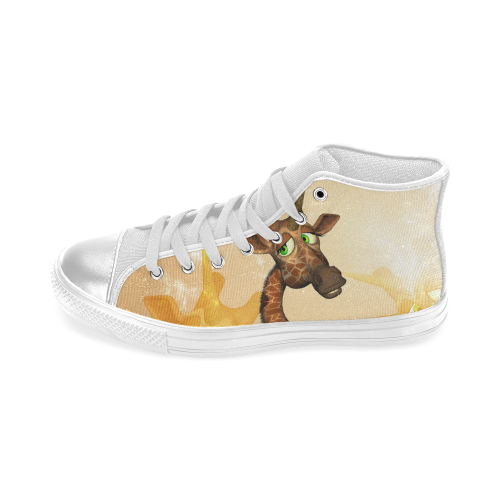 Cute unicorn giraffe Women's Classic High Top Canvas Shoes (Model 017)