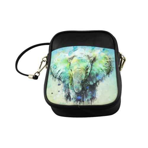 watercolor elephant Sling Bag (Model 1627)