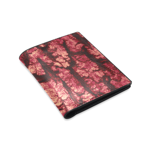 tree bark structure red Men's Leather Wallet (Model 1612)