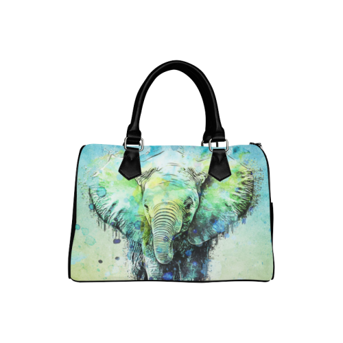 watercolor elephant Boston Handbag (Model 1621)