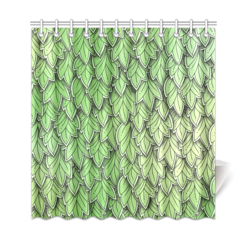 Mandy Green hanging Leaves Pattern darker Shower Curtain 69"x72"