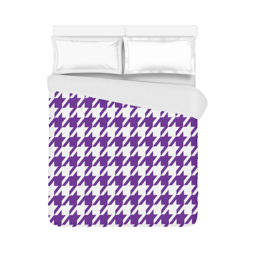 royal purple and white houndstooth classic pattern Duvet Cover 86"x70" ( All-over-print)