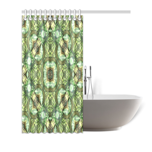 Mandy Green - Fountain Foilage pattern Shower Curtain 72"x72"