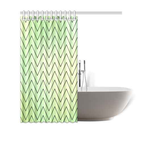 Mandy Green zigzag Chevron Shower Curtain 69"x70"