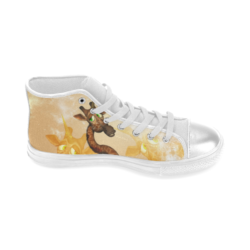 Cute unicorn giraffe Women's Classic High Top Canvas Shoes (Model 017)