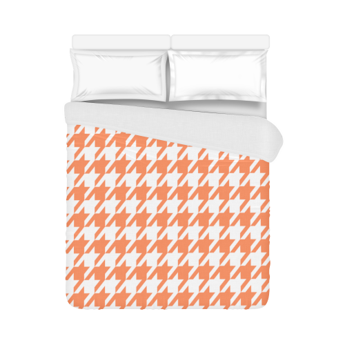 orange and white houndstooth classic pattern Duvet Cover 86"x70" ( All-over-print)