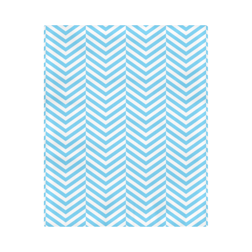 bright blue and white classic chevron pattern Duvet Cover 86"x70" ( All-over-print)