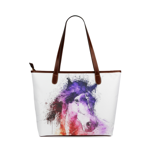 watercolor horse Shoulder Tote Bag (Model 1646)