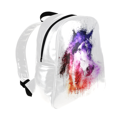 watercolor horse Multi-Pockets Backpack (Model 1636)