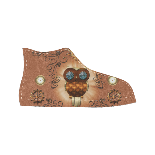 Steampunk, cute owl Women's Classic High Top Canvas Shoes (Model 017)