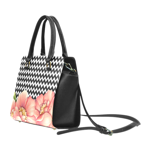 flower power Rivet Shoulder Handbag (Model 1645)