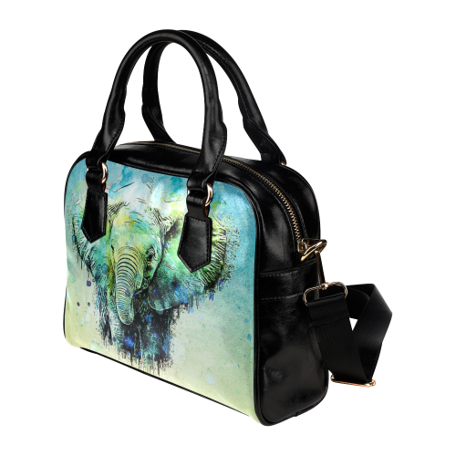 watercolor elephant Shoulder Handbag (Model 1634)