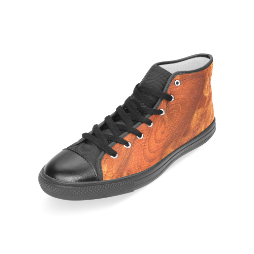 fantastic wood grain Women's Classic High Top Canvas Shoes (Model 017)