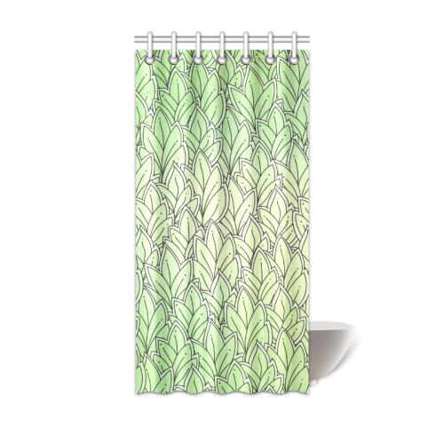 Mandy Green - Leaves Pattern Shower Curtain 36"x72"