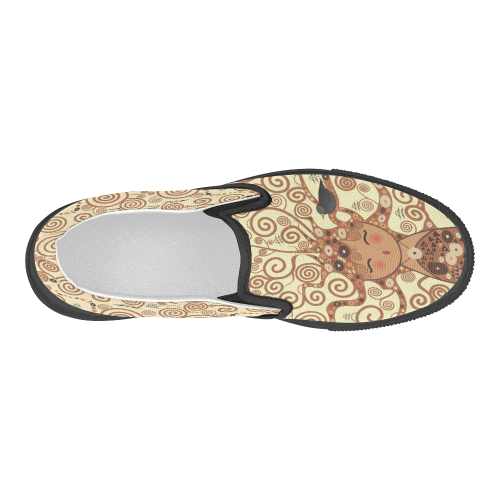 Kokeshi Tree of life Women's Slip-on Canvas Shoes (Model 019)