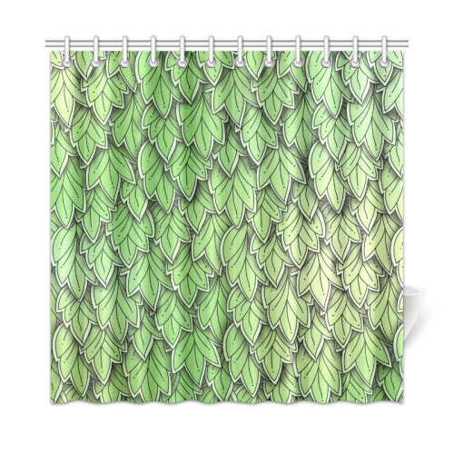 Mandy Green hanging Leaves Pattern darker Shower Curtain 72"x72"