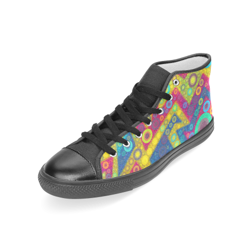 Psychedelic Bubbles Women's Classic High Top Canvas Shoes (Model 017)