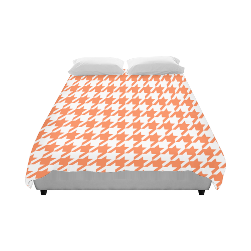 orange and white houndstooth classic pattern Duvet Cover 86"x70" ( All-over-print)